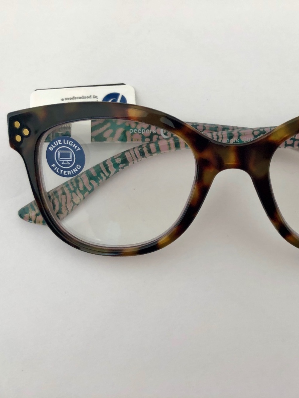New Tortoise Jungle Fusion Peepers Blue Light Blocking Readers +1.50